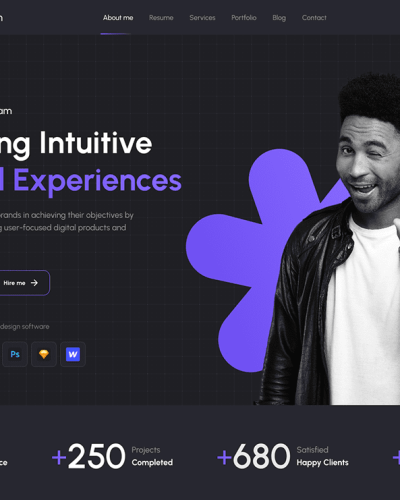 بصمـة – قالب السيرة الذاتية والمعرض الشخصي الاحترافي